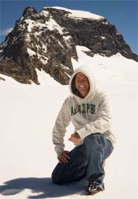 August 4, 2007 Switzerland - Beau Dodson in the snow